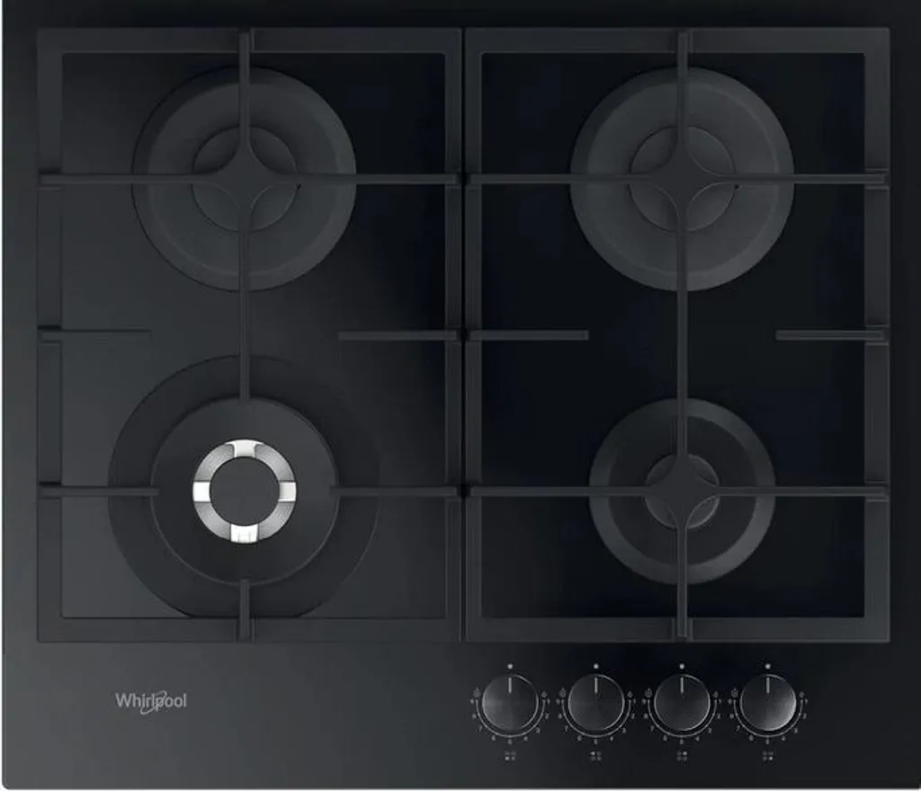 Whirlpool GOFL 629/NB1, Black, Integrated, 59 cm, Gas hob, 4 zones, 4 zones