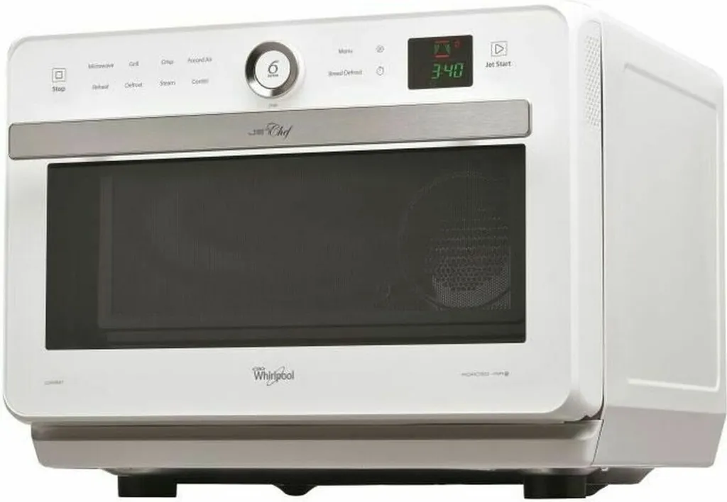 WHIRLPOOL JT469WH - Jet Chef Microwave - 33 L - 6th SENS Combi Crisp Steam - Stainless Steel - 36 cm Turntable - White
