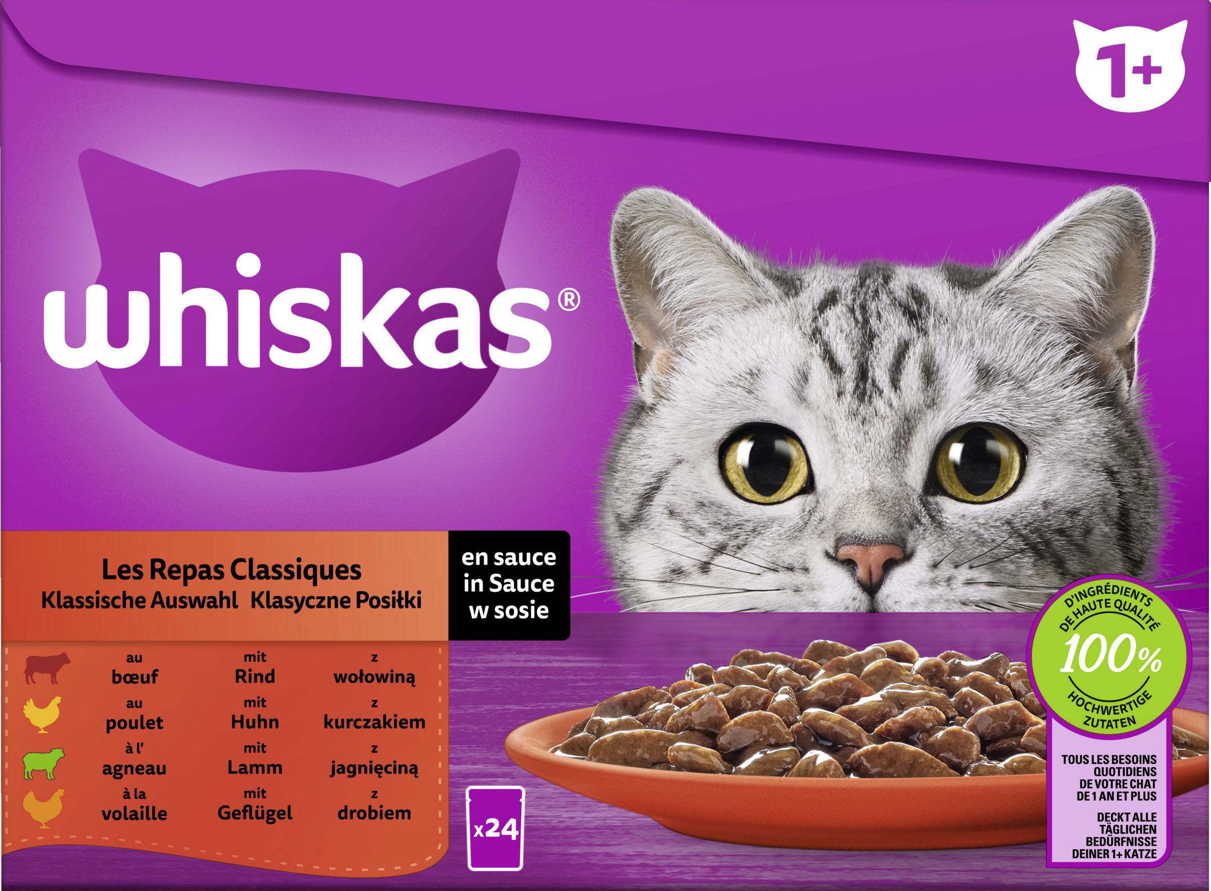 Whiskas Portion Pouch Multipack 1 Classic Selection in Sauce