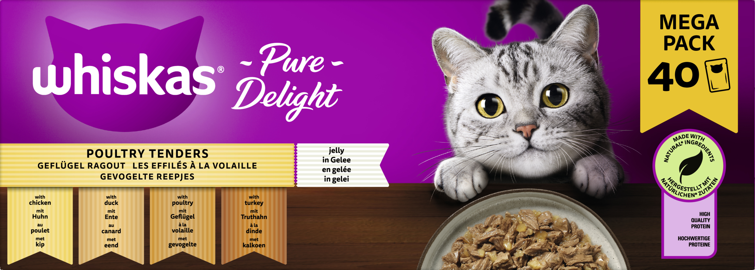 Whiskas® Pure Delight Painting bag MultiPack Mega Pack Poultry Ragout in Jelle 40 x 85g