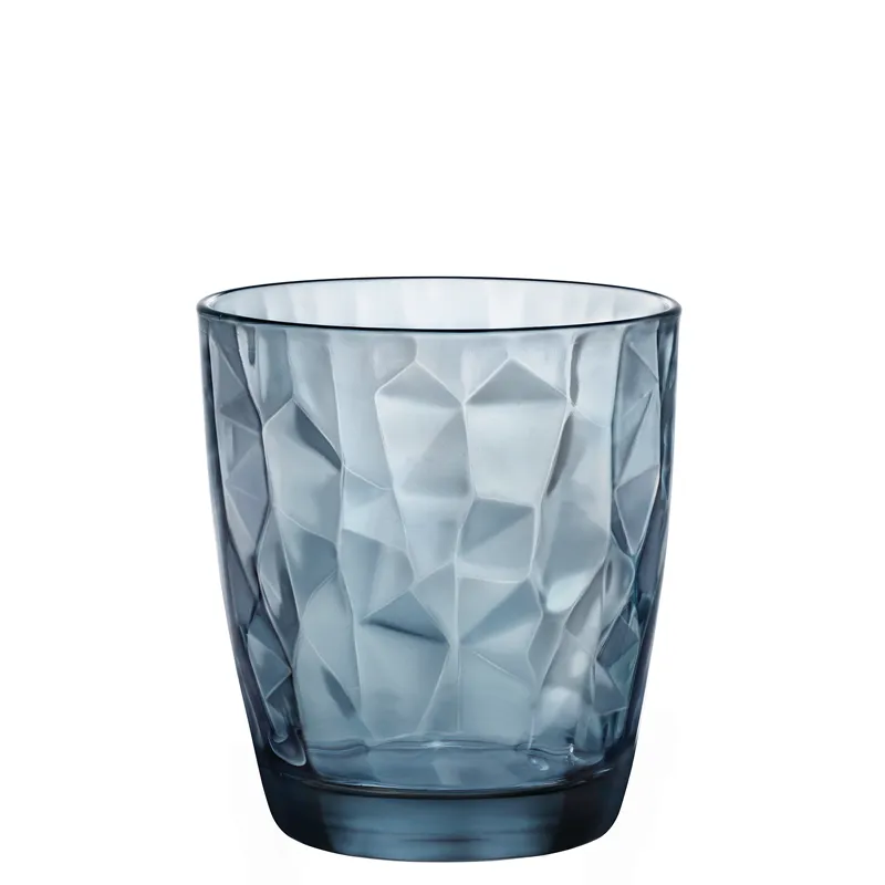 Bormioli Whisky tumbler D.O.F. blue 39 cl, Diamond No. FB39O, capacity: 390 ml, height: 102.5 mm