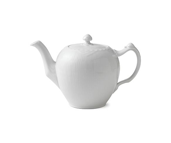 Royal Copenhagen White Fluted Half Lace Teapot