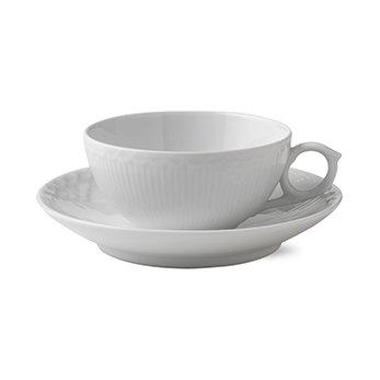 Royal Copenhagen White Fluted Half Lace Cup