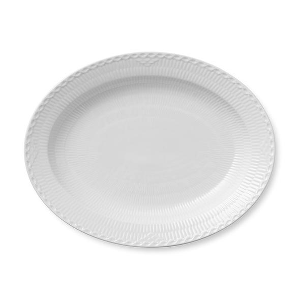 Royal Copenhagen White Fluted Half Lace Dish Oval 36,5Cm