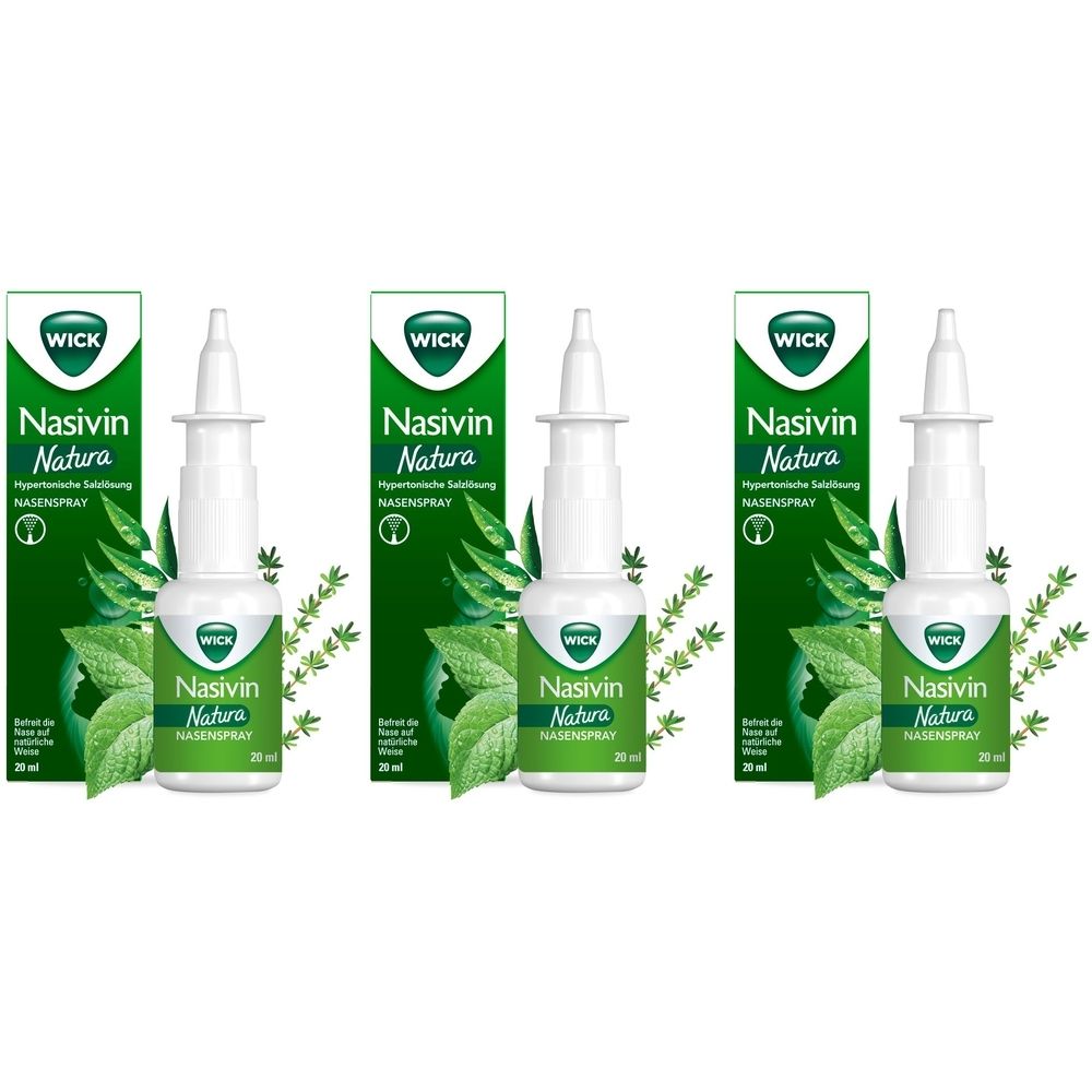 WICK Nasivin Natura Nasal Spray 3x20 ml