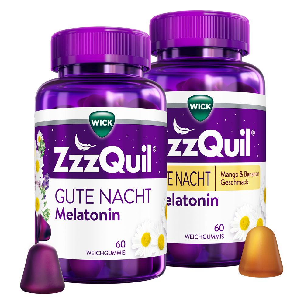 Wick Zzzquil Good night with melatonin mango banana + wick zzzquil good night with melatonin