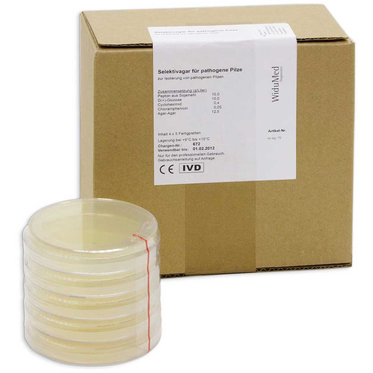 WiduMed Ready-to-use growth medium, Selective agar for pathogenic fungi