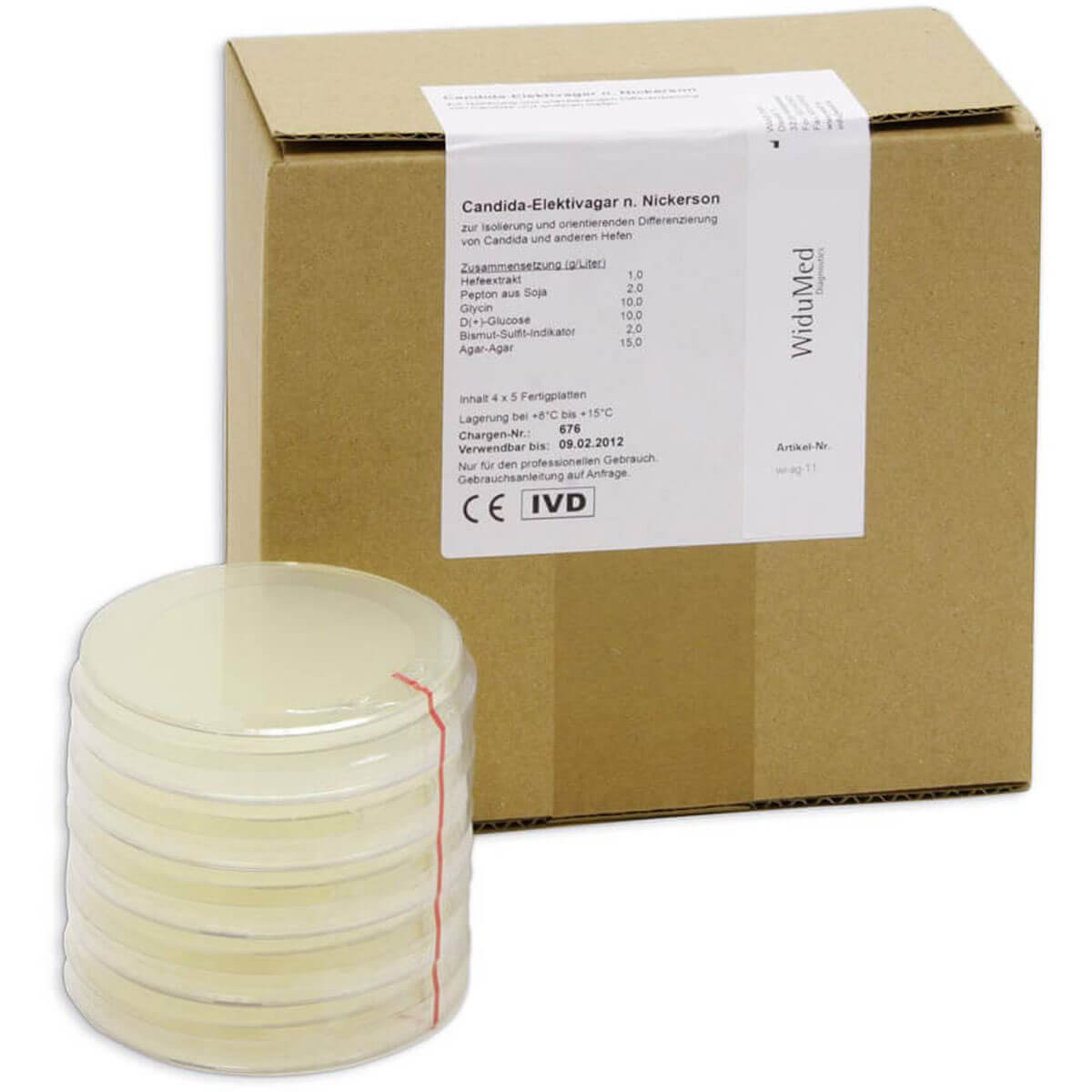 WiduMed Ready-to-use growth medium, Nickerson Candida selective agar 