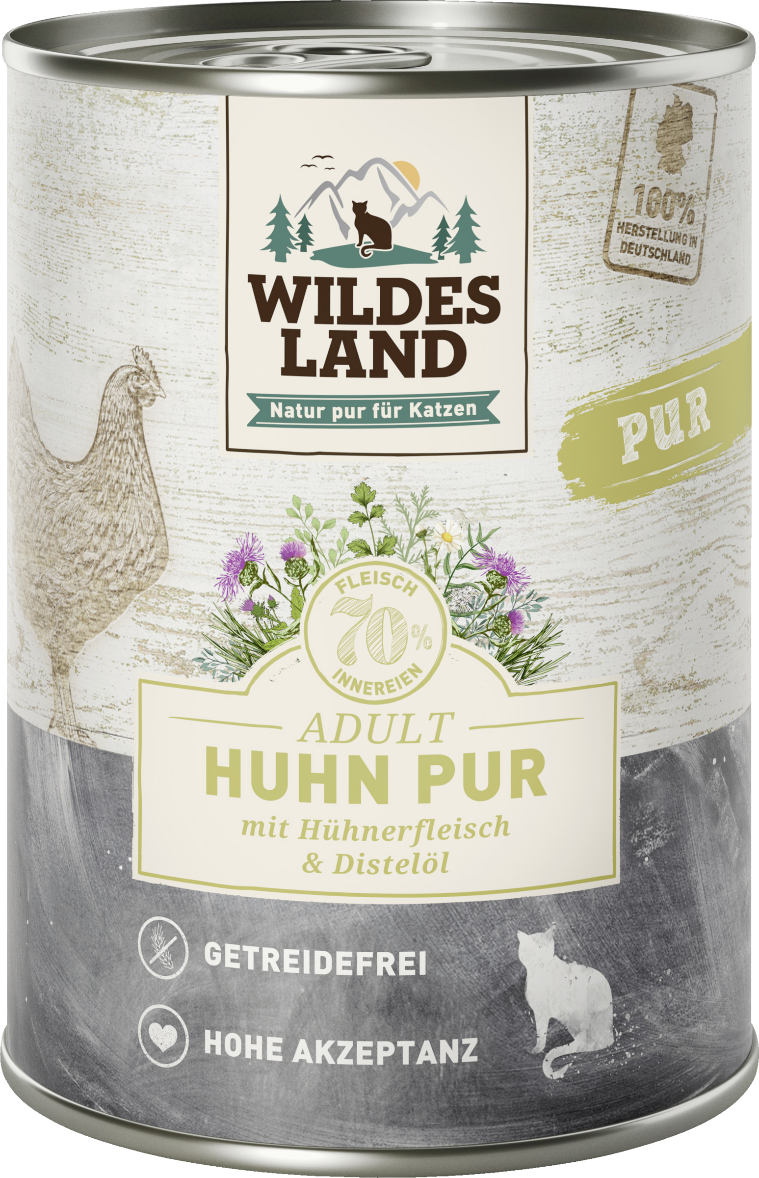 Wildes Land Wet Cat Food - Pure Chicken with Safflower Oil