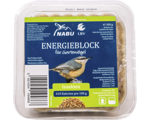 Hornbach Wild bird food CJ Wildlife energy block with insects all-season bird food