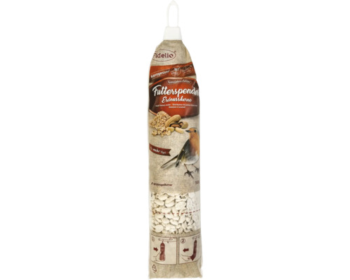 Fidelio Wild Bird Food Peanut Kernels Dispenser 500g All-Year Bird Food Ragweed Controlled