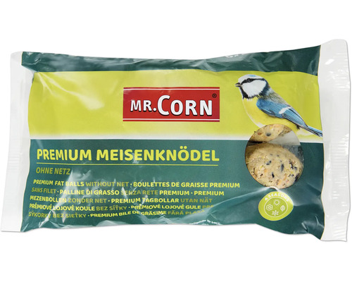 Wild bird food Mr. Corn suet balls, 6 pieces without net, all-year bird food, Ambrosia-controlled, Made in Germany