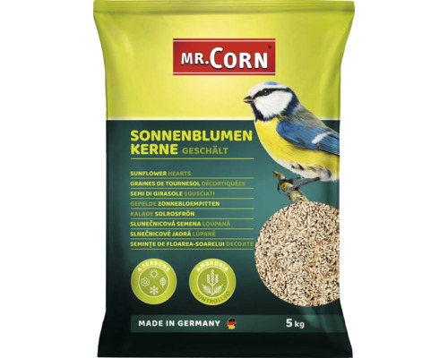 Wild bird food Mr. Corn sunflower seeds peeled 5kg all-season bird food Ambrosia controlled, Made in Germany