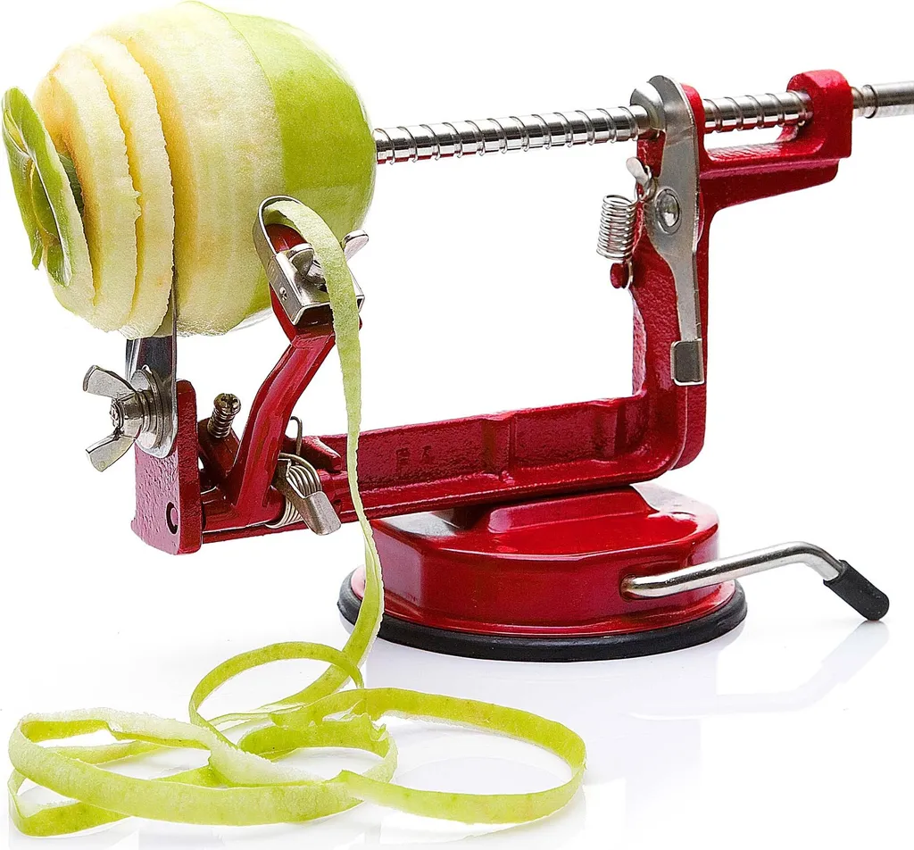 Wiltec 3-in-1 Apple Peeler with Steel Blades, Apple Peeling Machine 30 x 10 x 13 cm, Peeler, Corer and Slicer, Multifunctional Peeling Machine for Fruit and Vegetables, Apple Corer and Apple Slicer