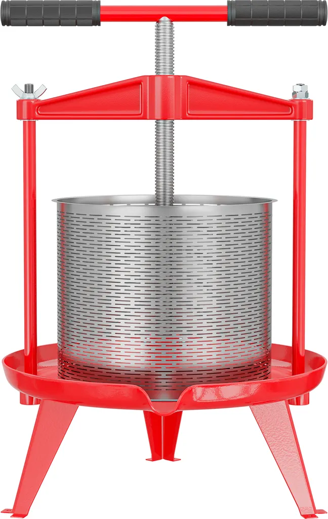Wiltec 14L Stainless Steel Spindle Press, 66x58x47cm, Easy to Clean, for Making Apple Juice, Fruit Juice, Berry Press, Wine Press