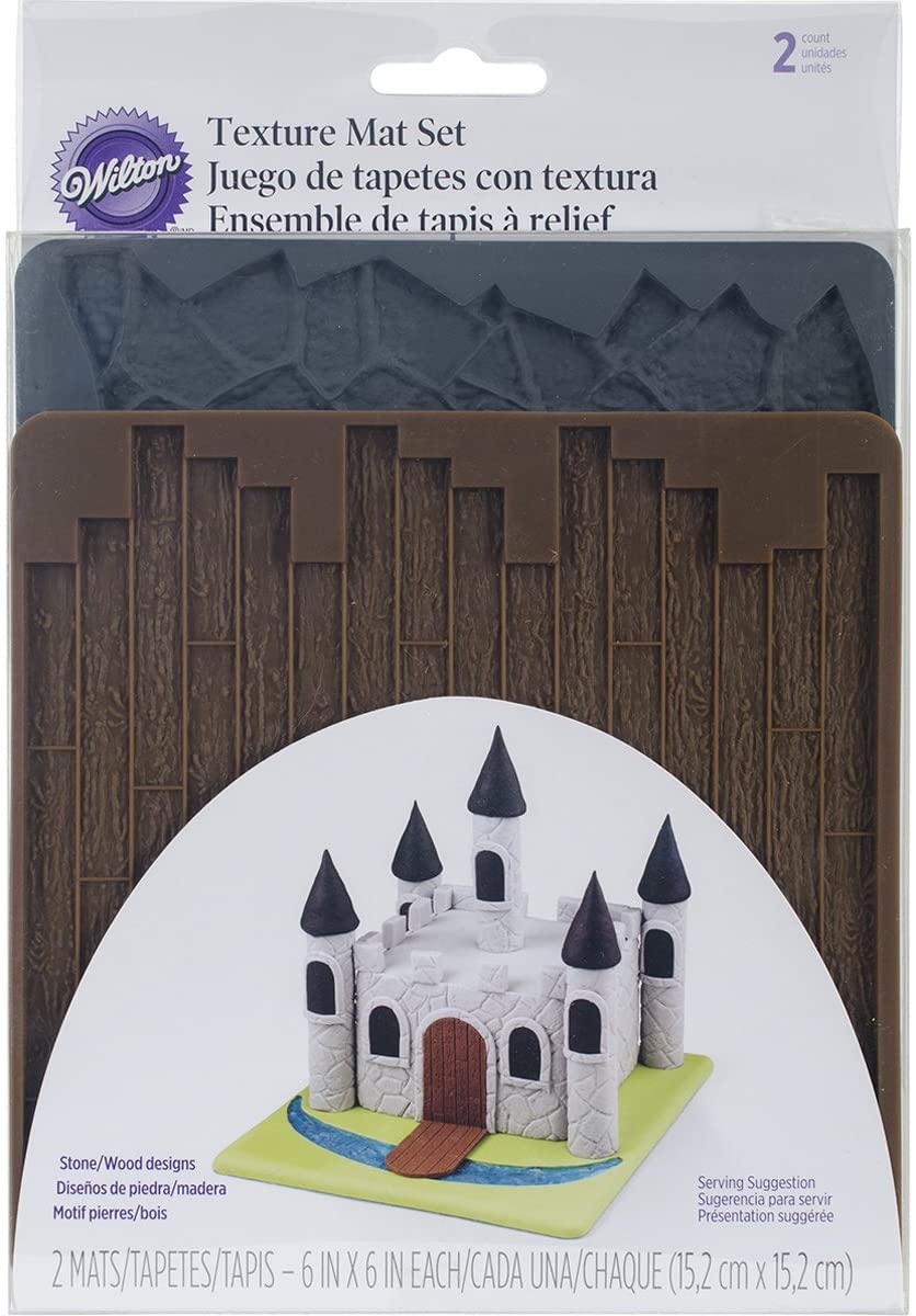 Wilton 2-Piece Stone/Wood Silicone Texture Mat Set