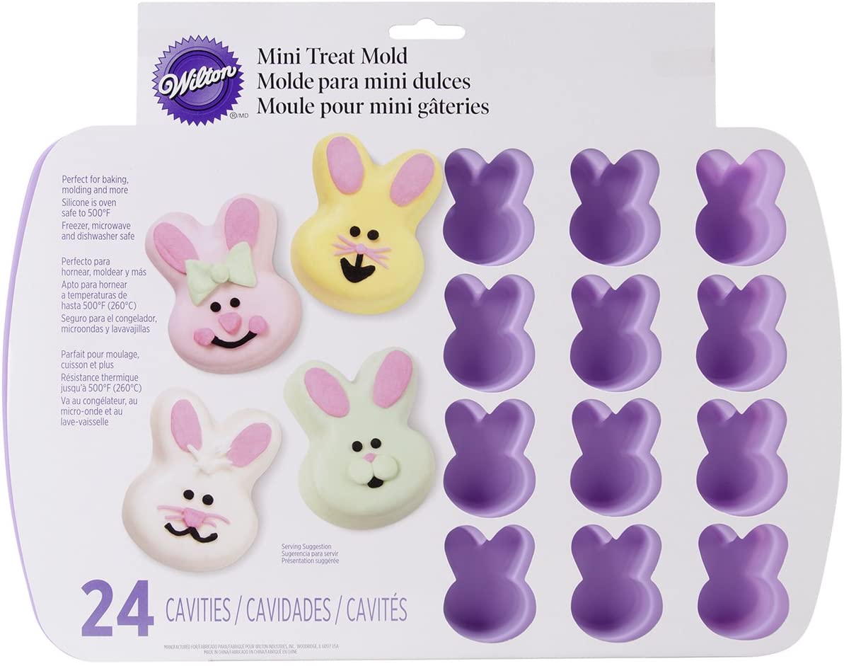 Wilton 24 Cavity Silicone Mold Plate Rabbit, Purple