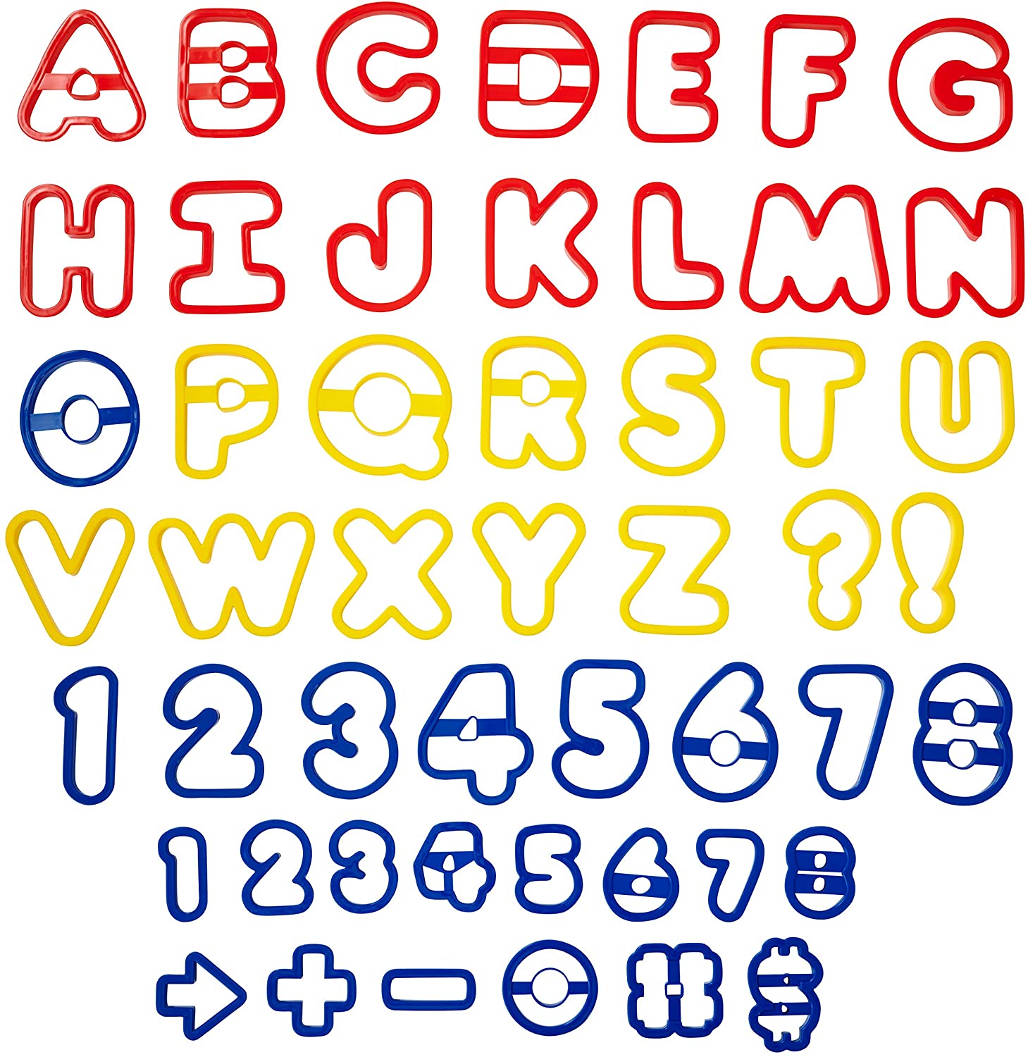 Wilton Alphabet and Numbers Cookie / Cookie Cutter Set, Stainless Steel, Multicolour, 17.78 x 17.78 x 28cm