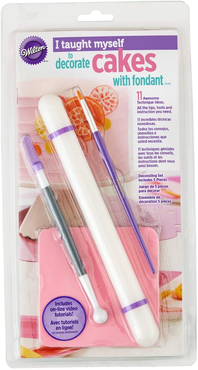 Wilton I Taught Myself To Decorate Cakes With Fondant Book Set Fondant Cutter & Tools