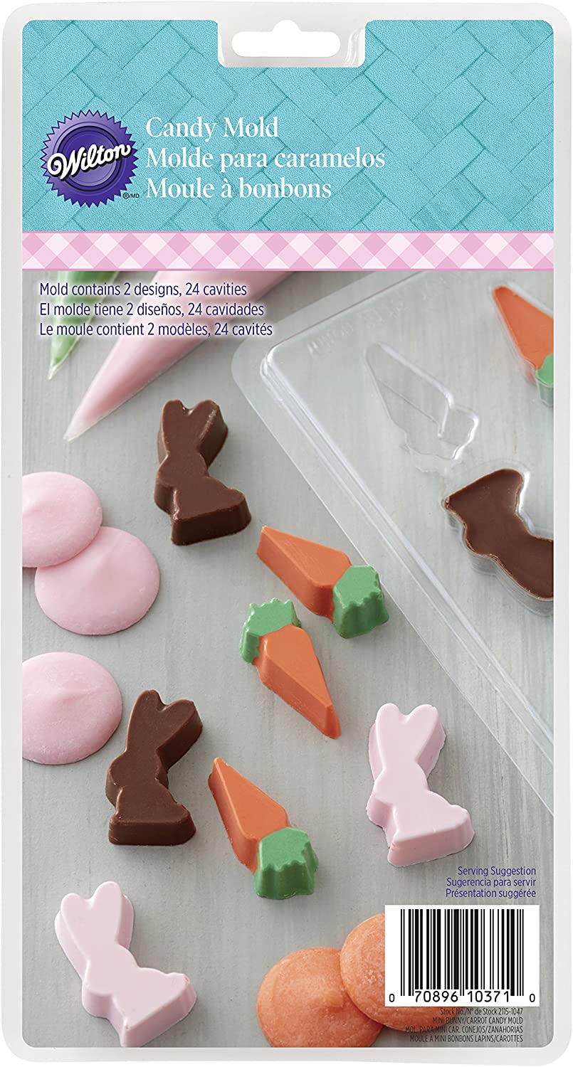 Wilton Easter Mini Bunny and Carrot Candy Mould, Transparent