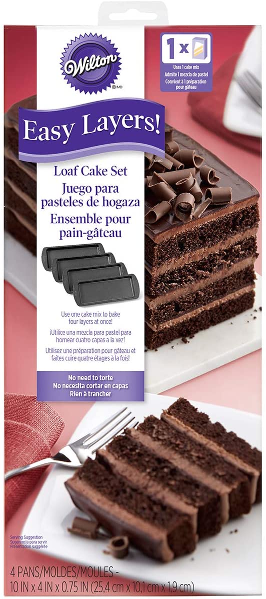 Wilton Easy Layers Loaf Tin, Silver, Set of 4