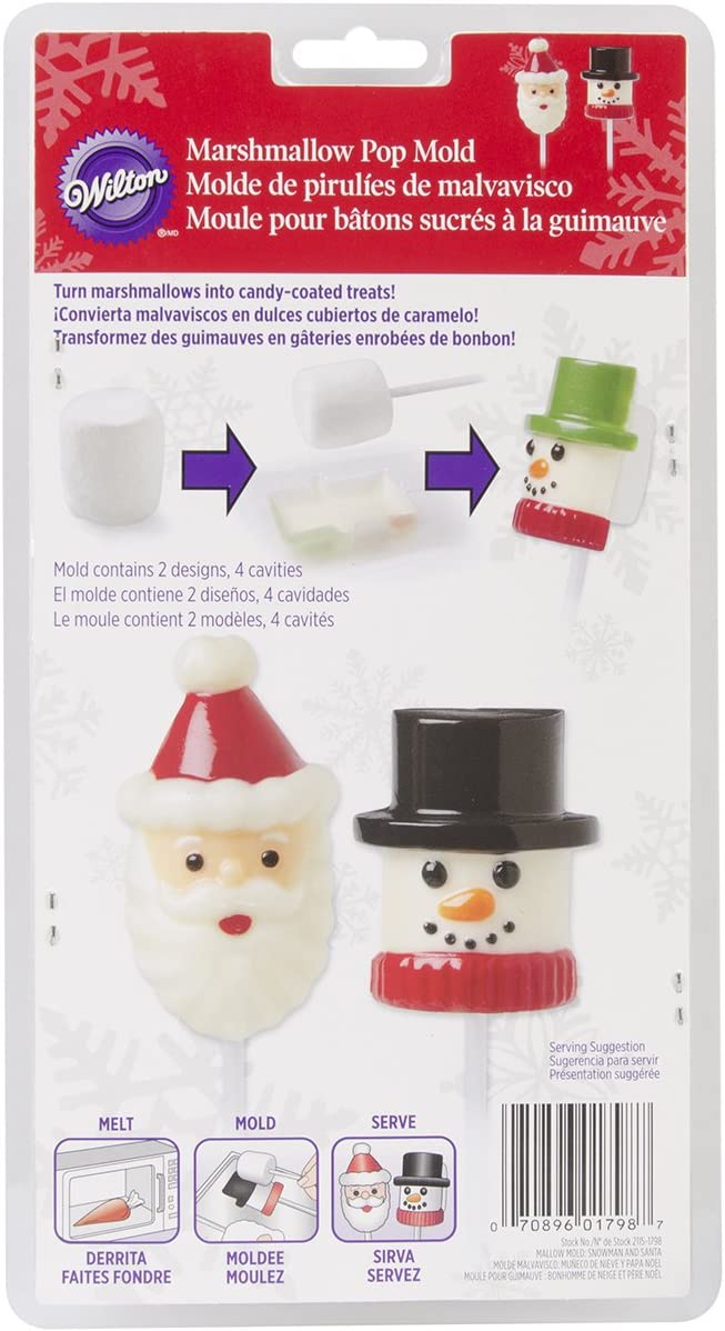 Wilton Four-Hole Snow and Santa Marshmallow Pop – Multicolor