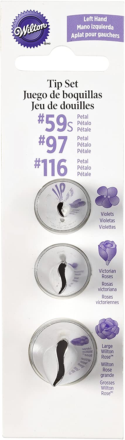 Wilton Left Handed Petal Tip Set - Three Piece