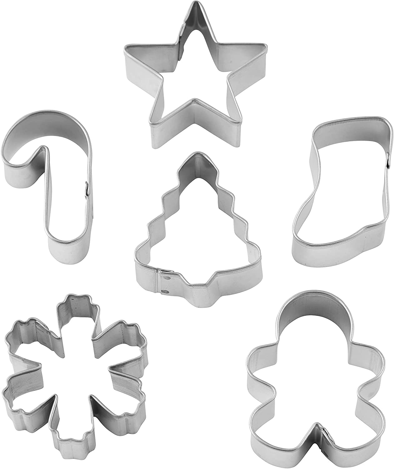Wilton Mini Seasonal Cookie Cutters, Tinplate, Silver, 3/4\" x 1.5\" x 2\"