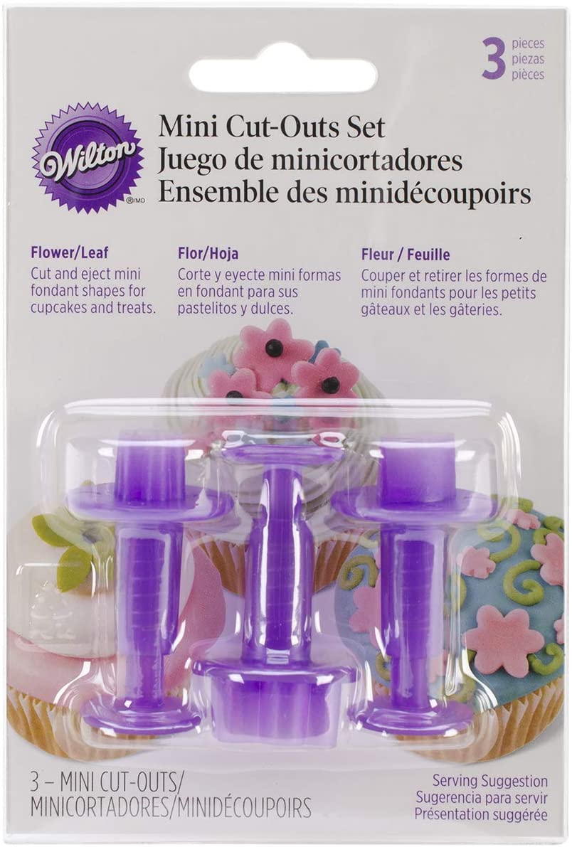Wilton Mini three-piece flower and leaf fondant cutouts set