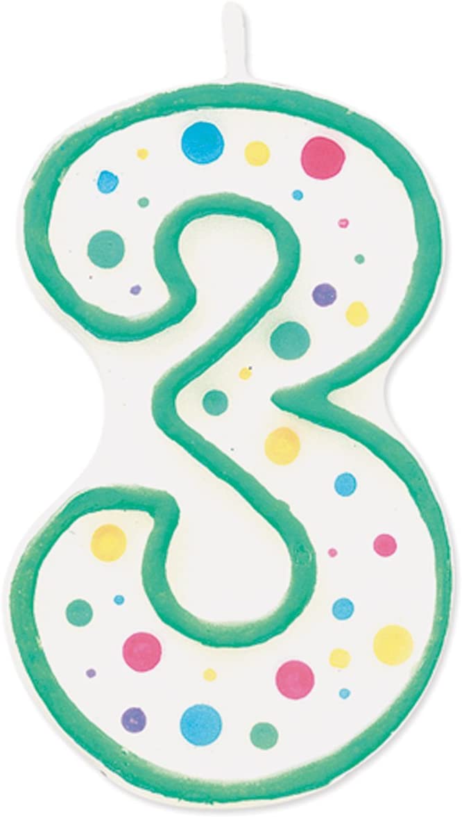 Wilton Number Three Candle - Green