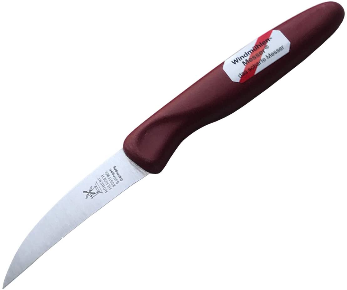Herder Windmuhlenmesser Windmill Knife Bird Beak 7 cm Biopolymer Red Plastic Handle 100% Organic