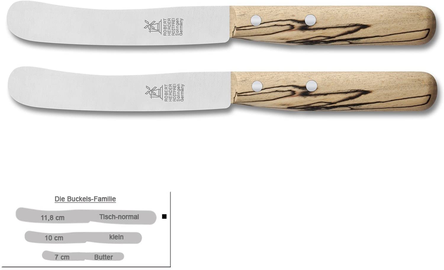 Herder Windmuhlenmesser Windmill Knife Buckled Knife Set Ice Beech