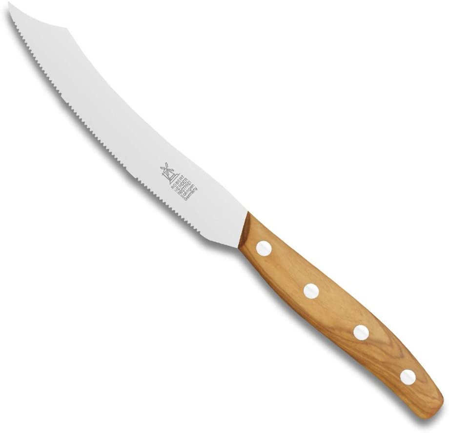 Herder Windmuhlenmesser Windmill Knife Cheese Knife Sabre Spitz Special Toothing Olive – Stainless Steel
