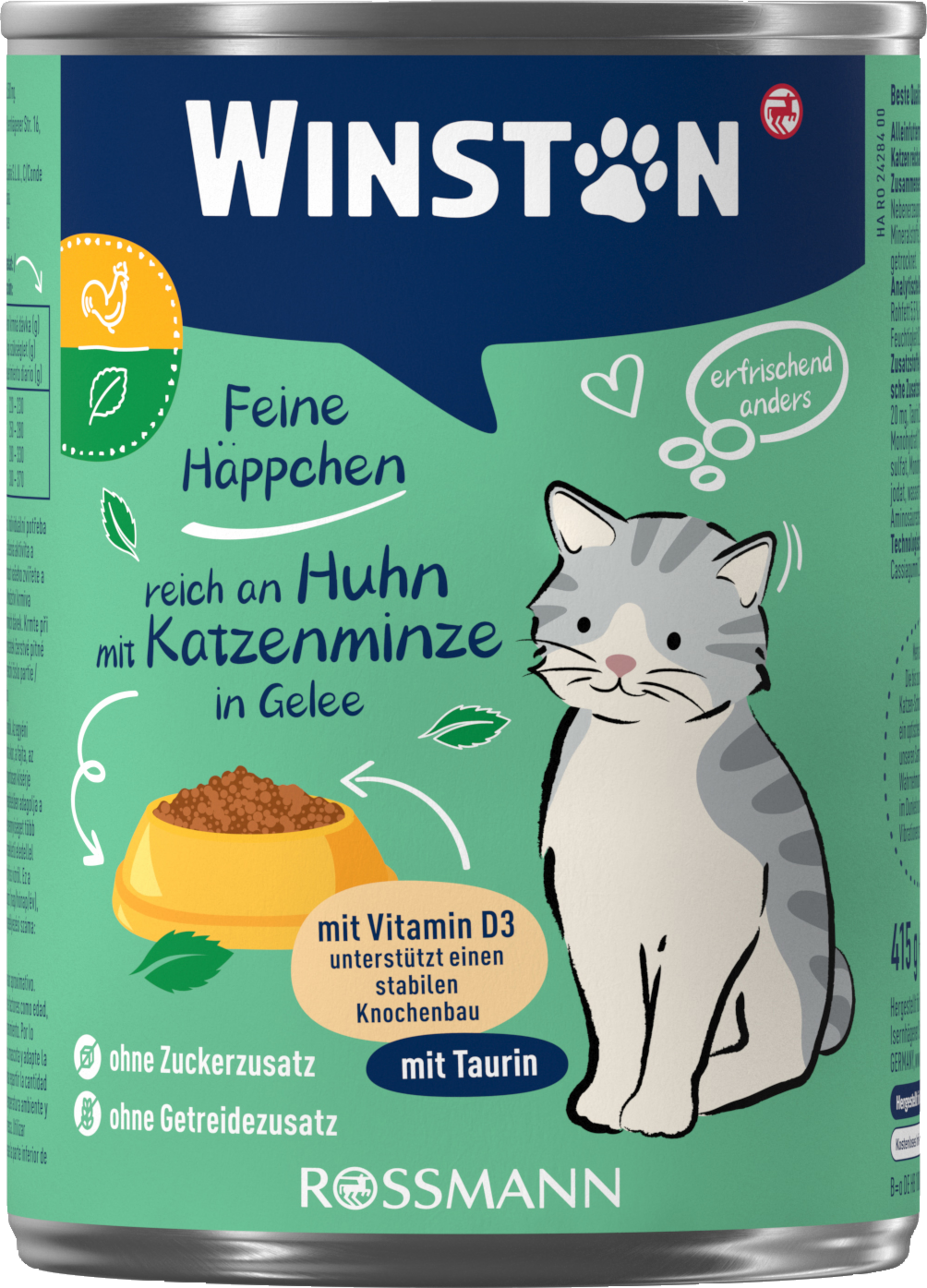 Winston Menu rich in chicken with catnip