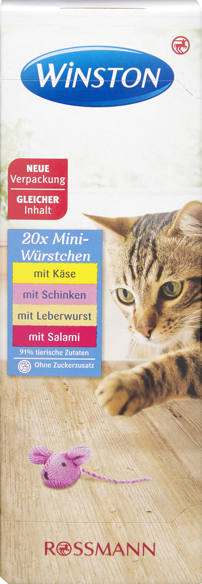 Winston mini-sausage: with cheese, with ham, with liver sausage, with salami