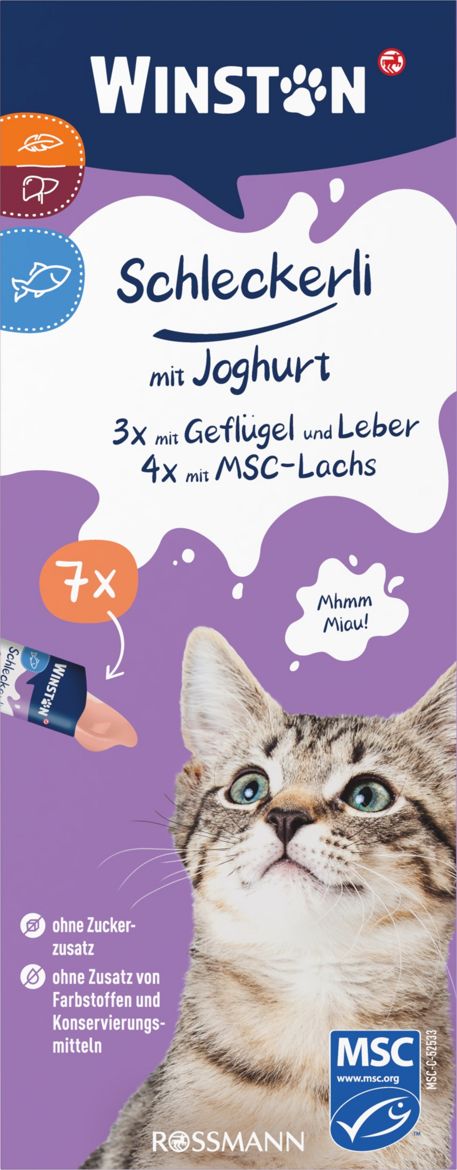 Winston Schleckerli with yogurt