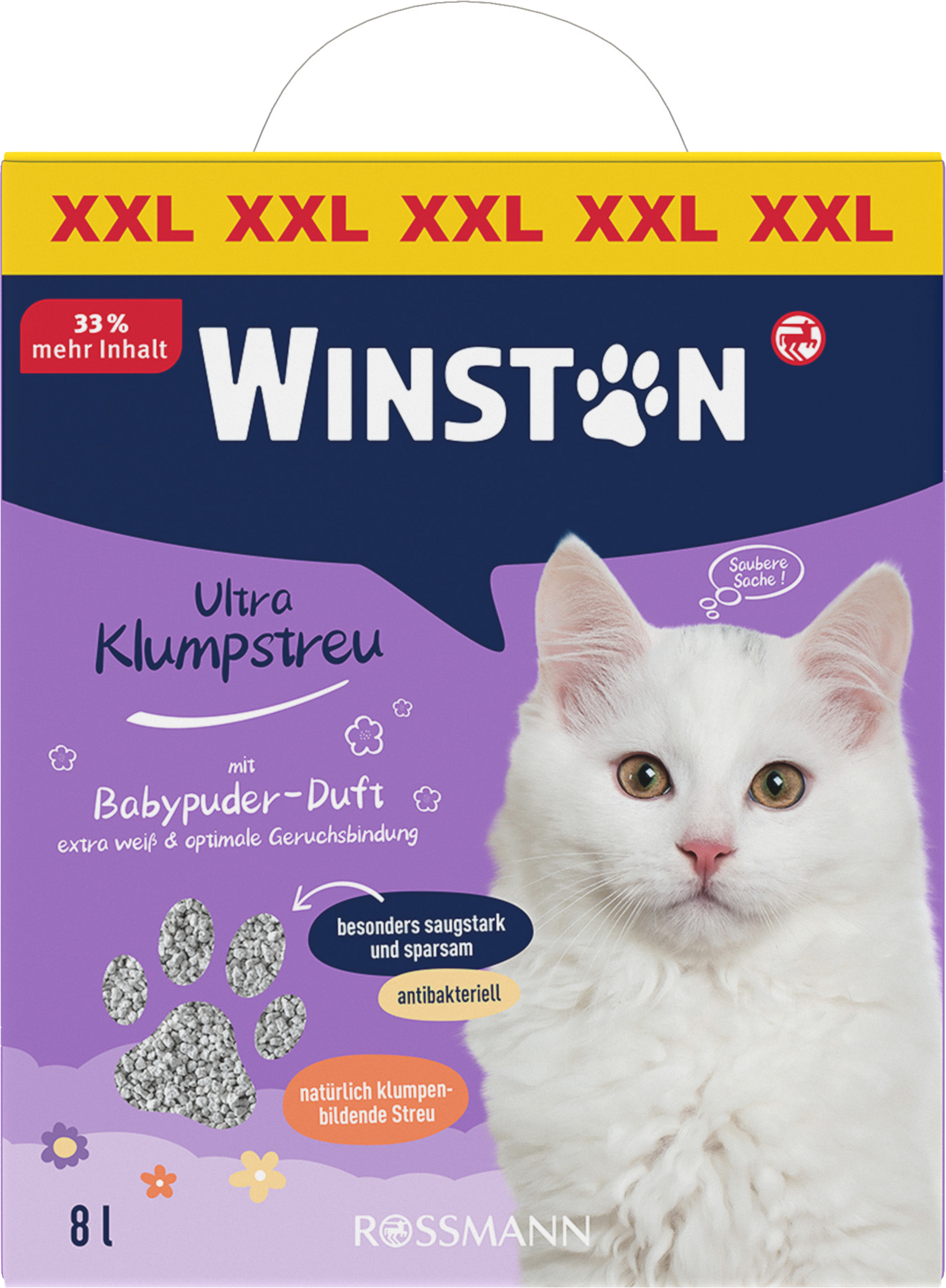 Winston Ultra clumping litter with baby powder scent