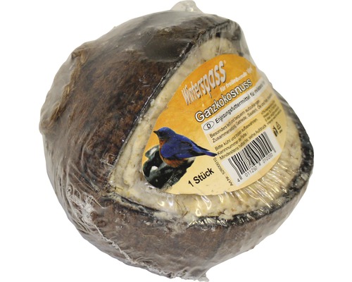 Hornbach Winter bird food Winter fun whole coconut V-Cut 350 g