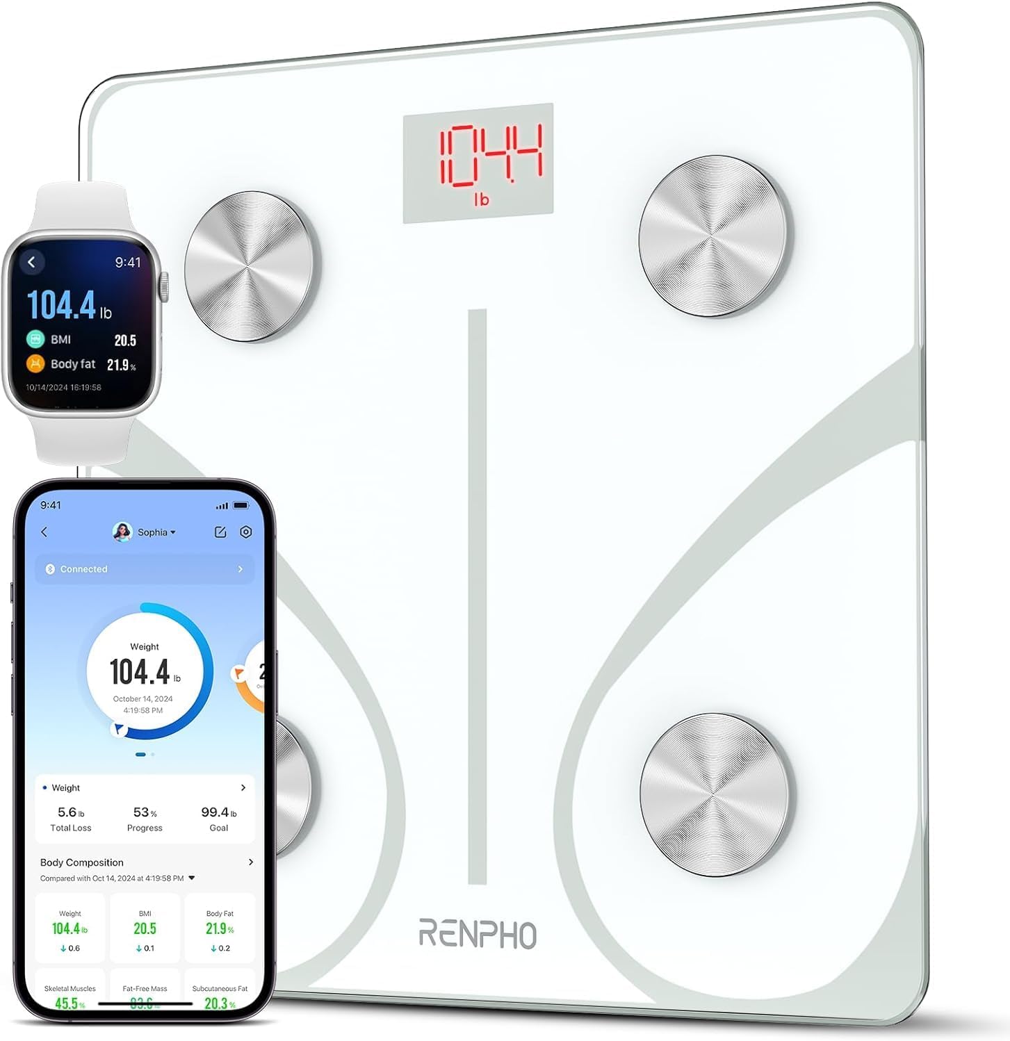 RENPHO Store Renpho body fat scales, digital personal scales, Bluetooth body analysis scales with app, smart scales for body fat, BMI, muscle mass, protein, BMR