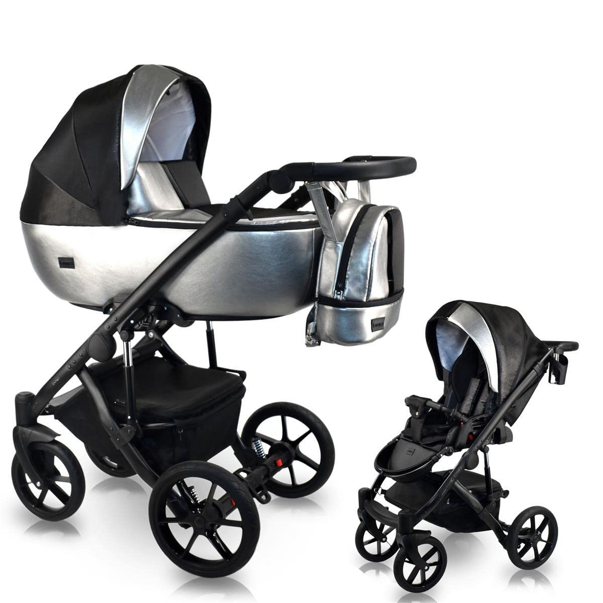 SaintBaby Silver Rockstar AI18 2-in-1 Pushchair Car Seat and Isofix Selection 8 Colours without Baby Car Seat