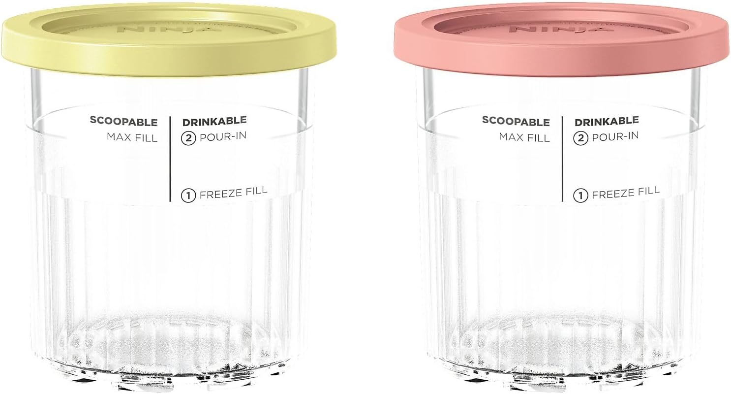 Ninja Dessert Container Compatible with NC501EU, Transparent/Pink/Yellow