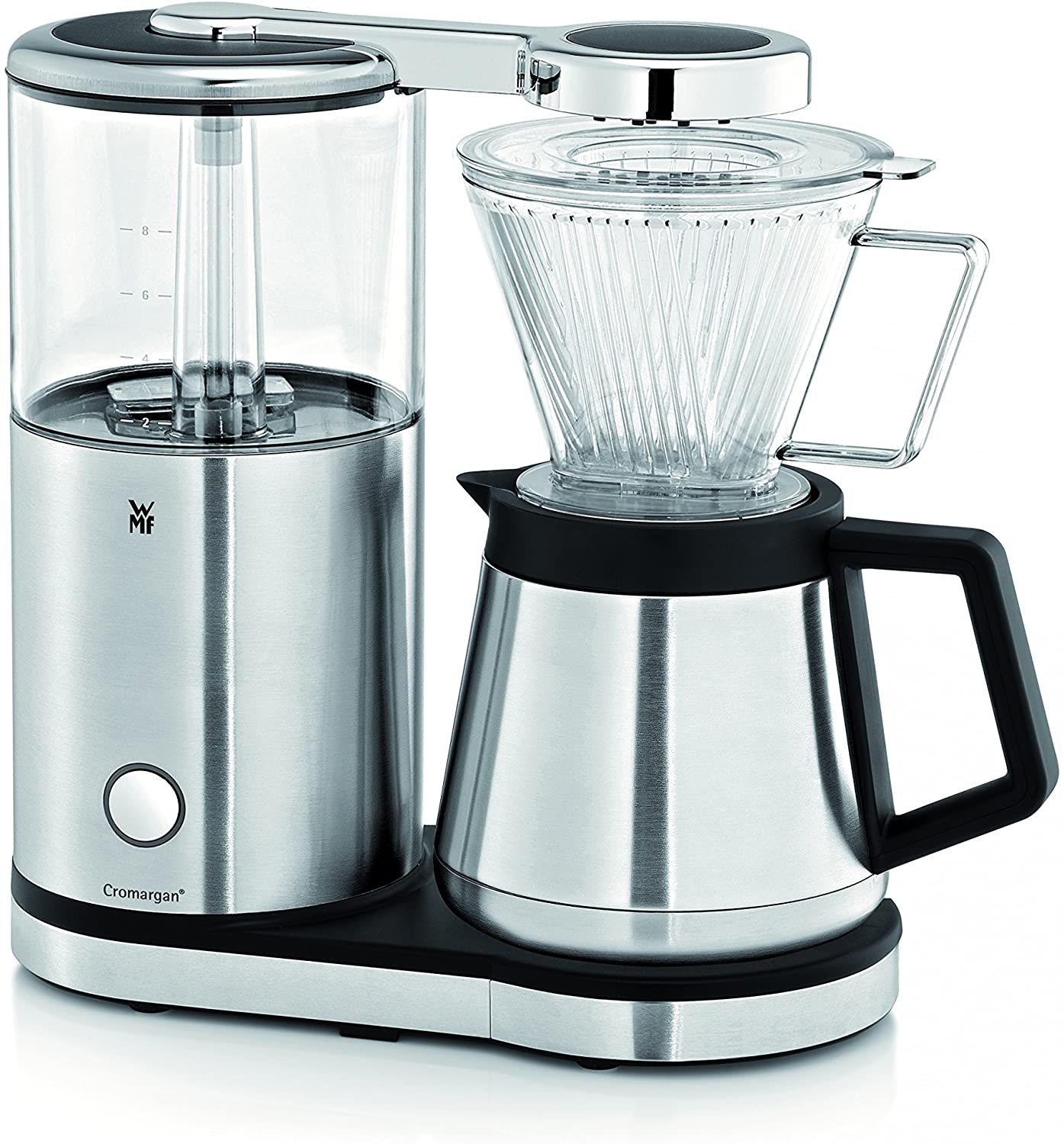 WMF 04 1220 0011 coffee maker - coffee makers (Freestanding, Drip coffee maker, Ground coffee, Coffee, Hot water, Black, Stainless steel, Transparent, Plastic, Stainless steel)