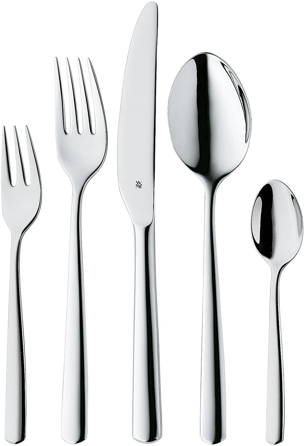 WMF Belgrad 12 Person Cutlery Set, 60 Piece Monobloc Knife, Polished Cromargan Stainless Steel, Glossy, Dishwasher Safe