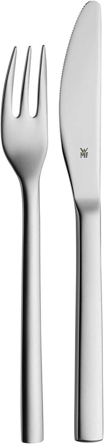 WMF Nuova 2-Piece Fruit / Cake Cutlery Set Polished Cromargan Stainless Steel Dishwasher Safe