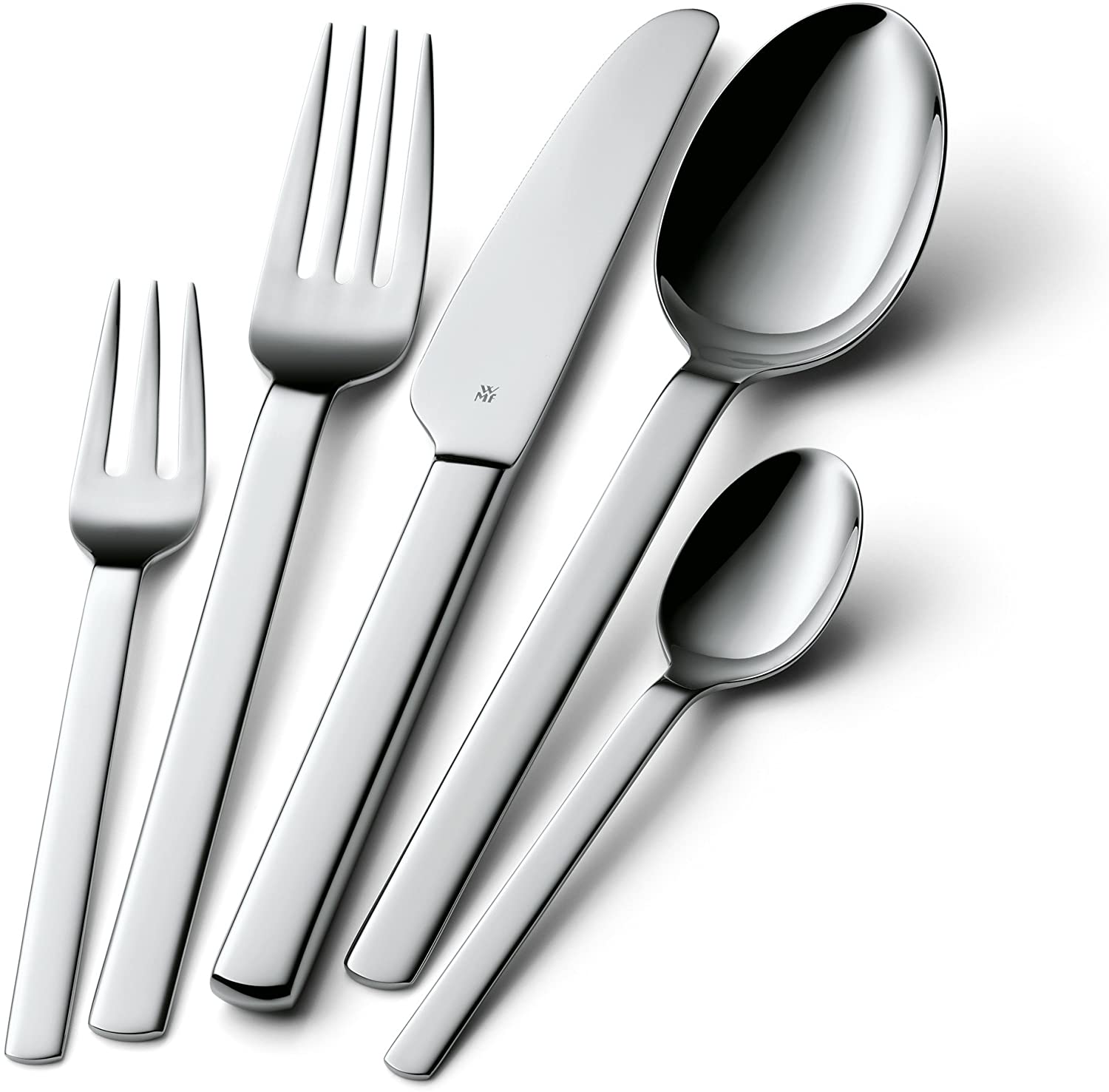 WMF Dune Stainless Steel Cutlery Set for 6 People, 24-Piece Cutlery Set, Monobloc Knife, Polished Cromargan Stainless Steel, Shiny, Dishwasher Safe