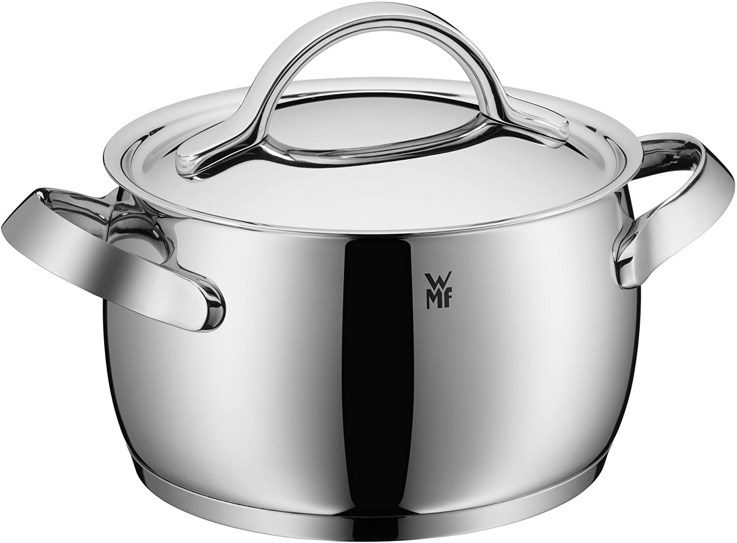 WMF Cooking Pot Diameter 20 cm 4 4-Piece Markings Vent Polished Ring Handle Metal Lid Cromargan Stainless Steel Suitable for Induction Cookers Dishwasher Safe Made in Germany