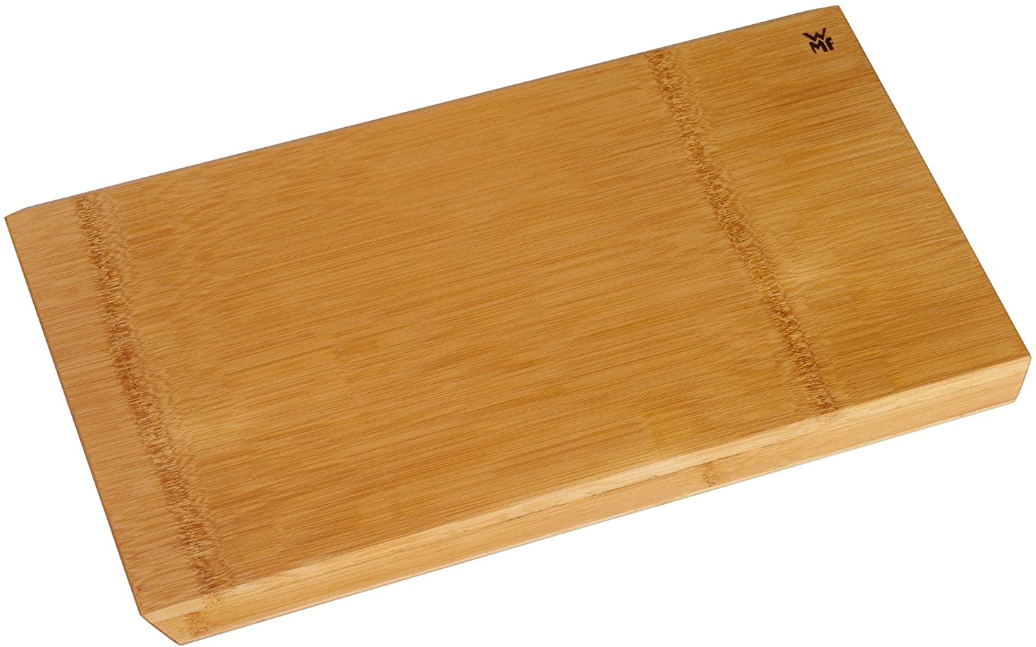 WMF Edge Chopping Board, Large, 45 x 28 x 1.5 cm, Natural Bamboo, Rectangular Wooden Board, Kitchen Board, Gentle on Blade, Serving Board with Slanted Edges