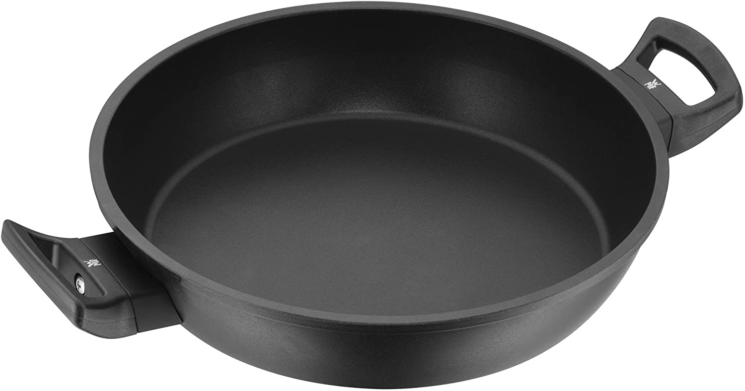 WMF Flame-Retardant Coated Serving Pan Diameter 28 cm with PermaDur Premium Coating Made in Germany Plastic Handle Hand Wash Permadur Die-Cast Aluminium Suitable for Induction Cookers