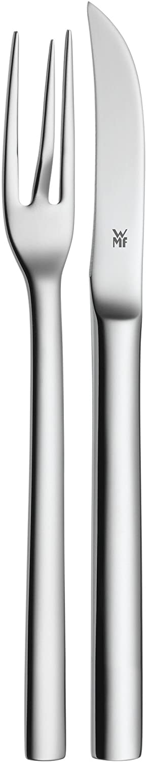 WMF Nuova Cell Potato Cutlery Set 2 Pieces, Curved Potato Fork, Cromargan Polished Stainless Steel, Dishwasher Safe, L 16 cm