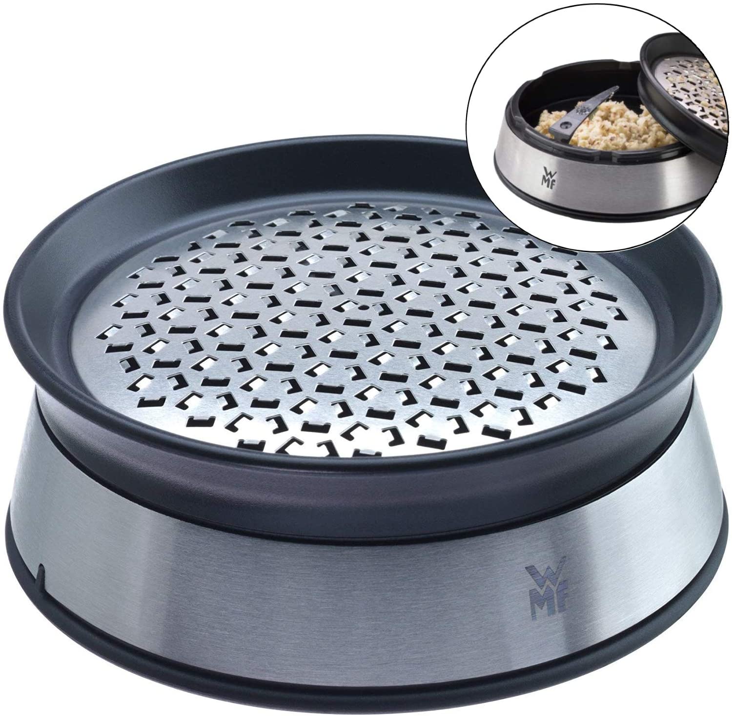 WMF Kitchen Classics Ginger Grater with Storage Container, Cromargan Stainless Steel, Plastic